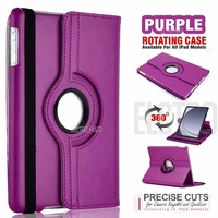 For Samsung Galaxy Tab A9 Case, 8.7 inch SM-X110 X115 Leather Smart 360 Rotate Flip Stand Case Cover (Purple)
