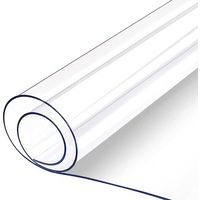 Polyester Transparent Tablecloth PVC 0.2 mm thickness 1Mx1.37m (Pls stretch after unpacking)