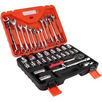 37x Combination Spanner Set Portable Impact Socket Set Socket Wrench Ratchet Set