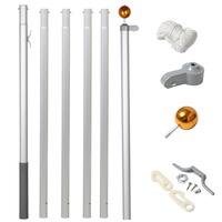 6.2M Australian Aussie Flag Pole Aluminium Alu Flagpole Full set Kit 6.2 meter