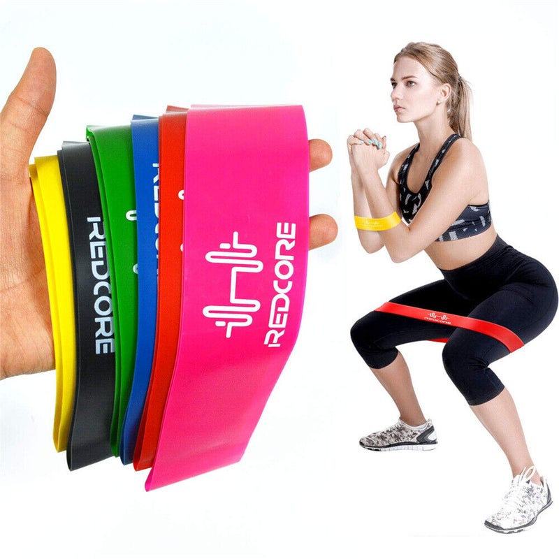 Resistance Bands Set of 6 for Exercise Men and Women Legs Arms Booty Yoga Physio Unbranded