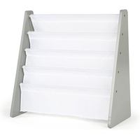 4 Tier Book Storage Bookshelf for Kids in Grey/White