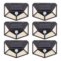 6 Pack Solar LED Lights 3 Light Modes Black