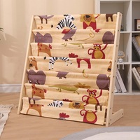 6 Tier Sling Bookshelf for Kids: Wooden Storage Book Rack, Toy Organizer