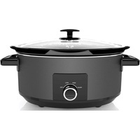 7L Slow Cooker with 3 Heat Settings - Dishwasher-Safe Ceramic Pot - Matte Black