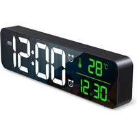 Digital Wall Clock Large Display LED Mirror Clock 