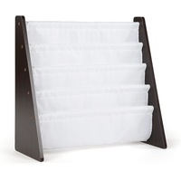 Espresso Kids Bookcase 4 Tier Book Storage Bookshelf in Espresso/White