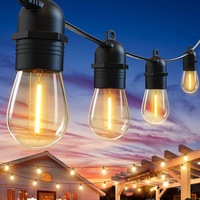 LED Outdoor String Lights 15+1Bulbs Shatterproof Waterproof 