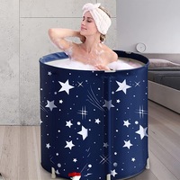 Portable Bathtub, Foldable Japanese Soaking Tub, Hot & Cold Tubs w/ Thermal Foam