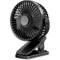 Portable Clip Fan - Battery Operated, 3 Speed, Quiet Rechargeable 