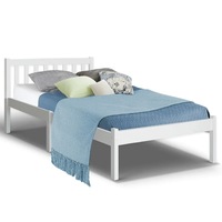 Single Wooden Bed Frame White