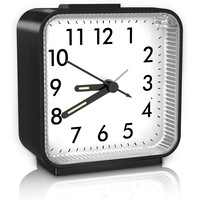 Small Analog Alarm Clock, Silent No Ticking, Snooze, Luminous, Easy Set