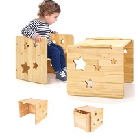 Solid Wood Kids Table and Chair Set for Montessori Furniture - Ages 1-6