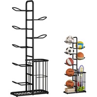 Sports Equipment Storage Organizer with Ball Gear Rack for Tennis, Basketball, Baseball, Football