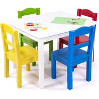 Summit Kids Wood Table and 4 Chairs Set White Primary