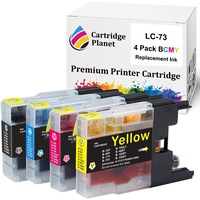 4 Pack (1BK,1C,1M.1Y) Compatible Ink for Brother LC-73 LC73 for Brother DCP J525DW J525W J725DW J925DW MFC J430W J432W J5910DW J625DW J6510DW J6710DW J6910DW J825DW