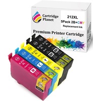 5 Pack (2BK,1C,1M,1Y) Compatible Ink for Epson 212XL for Epson Expression Home XP-2100 XP-3100 XP-3105 XP-4100 Workforce WF-2810 WF-2830 WF-2850