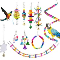 10pcs Parrot Hanging Swing Bird Toy Harness Cage Ladder Parakeet
