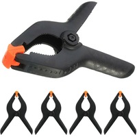 32PK Spring Clamps Strong Grip Swiveling Jaws Smooth Edges 9.5cm Nylon Anti