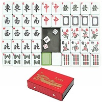 Large Heavy duty MahJong 144 tiles set with sign play Game box instruction
