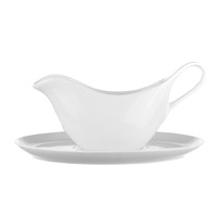 Porcelain Gravy Boat with Saucer 20cm White