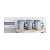 Stoneware Mug Set/6 Light Blue