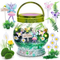 Fairy Garden Kit - DIY Light Up Terrarium Kit for Kids - Fairy Gifts for Girls Ages 5, 6-8, Little Girl Toys, Crafts for Girls - Birthday Gift