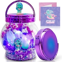 Girls Mermaid Toys - DIY Light Up Terrarium Kit for Kids - Mermaid Gifts for Girls, Little Girl Gifts, Crafts for Girls - Birthday Gift for 5 Year Old