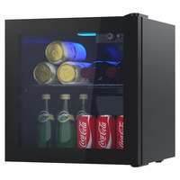 YOPOWER 36L Bar Fridge, Mini Bar Fridge with LED Light, Beverage Refrigerator Suitable for Office or Home,Black
