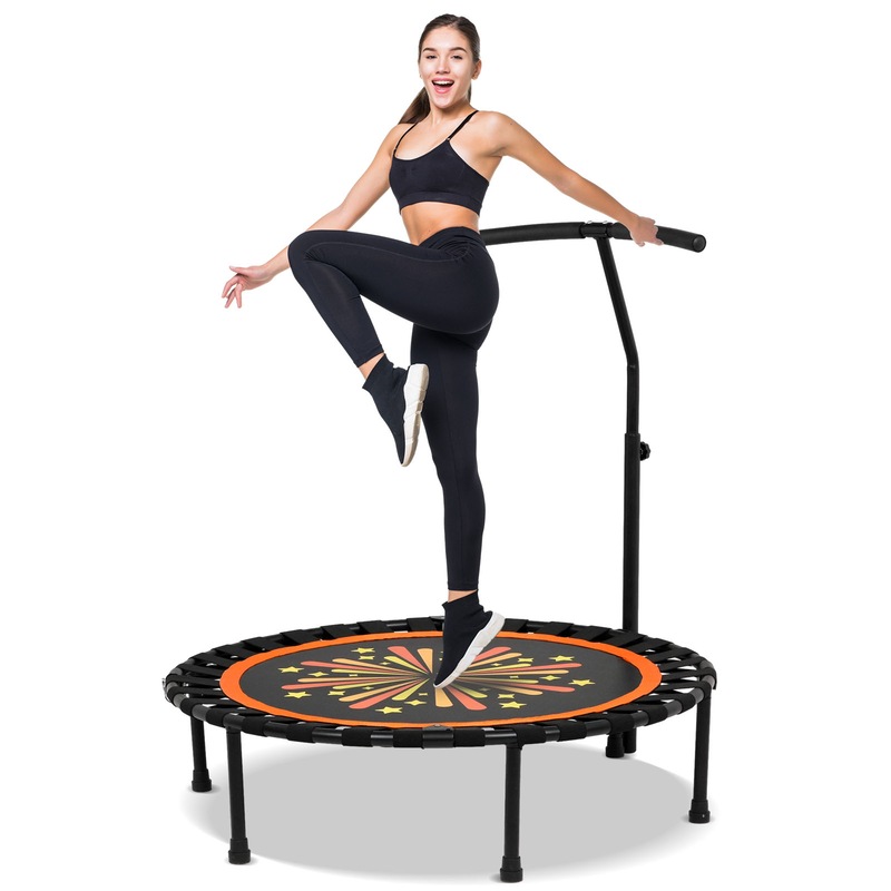 YOPOWER 40" Foldable Rebounder Mini Trampoline with Adjustable Height, Ideal for Rebounding Exercise and Cardio YOPOWER