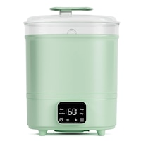 YOPOWER Baby Bottle Steriliser and Dryer, Electric Steam Bottle Sanitizer, 4 Modes Large Capacity Bottle Sterilizer with LED Touch Screen, Green