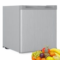 YOPOWER Compact Refrigerator, 50L Portable Mini Bar Fridge with Freezer, Adjustable Temperature, Removable Basket