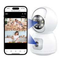 YOPOWER Dual-Lens Indoor Security Camera, 1080P WiFi Home Surveillance Camera, 2-Way Audio, 24/7 Baby Monitor-Cat-Dog-Pet Camera