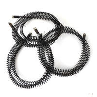 DIY Plumbing Drain Snake Auger Cleaning Tool Spring Cable Sewer Pipe 3 meter black spring 3pcs total 9 meters loose package