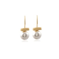 Vama - Bertie Earrings - Metal-Sterling Silver - Stone-White Pearl - Finish-Shiny