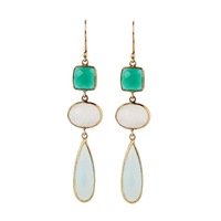 Vama - Cythera Earrings - Metal-Sterling Silver - Stone-Green Onyx - Finish-Shiny