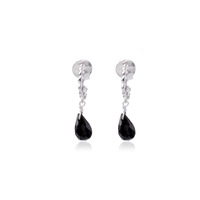 Vama - Gloria Earrings - Metal-Sterling Silver - Stone-Black Onyx - Finish-Shiny