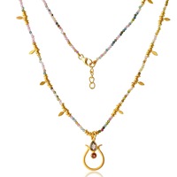 Vama - Khadija necklace - Metal-Sterling Silver - Stone-Multi Tourmaline - Finish-Shiny