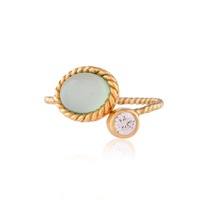 Vama - Stella Ring - Metal-Sterling Silver - Stone-Aqua Chalcedony - Finish-Shiny
