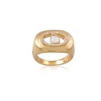 Vama - Malocchio Ring - Metal-Sterling Silver - Stone-Moonstone - Finish-Brushed