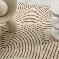 Loopsie Abel Brown and Cream Geometric Washable Rug