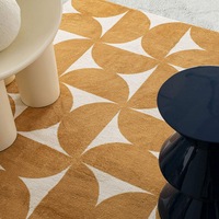 Loopsie Almere Gold and Ivory Geometric Washable Rug