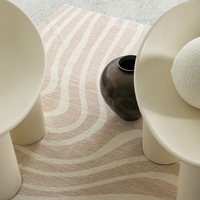 Loopsie Glis Ivory and Beige Lines Washable Rug