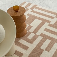 Loopsie Kijo Beige and Cream Geometric Lines Washable Rug