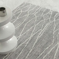 Loopsie Chaker Grey and Ivory Lined Washable Rug