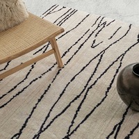 Loopsie Tutu Beige and Black Lined Washable Rug