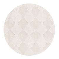 Loopsie Ilora Ivory Checkered Round Rug
