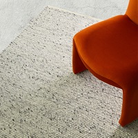 Loopsie Mackenzie Ivory Blue Marbled Wool Rug