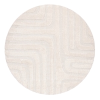Loopsie Noto Ivory Striped Round Rug