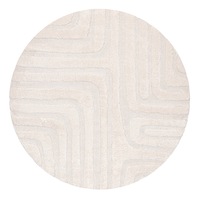 Loopsie Noto Ivory Striped Round Rug